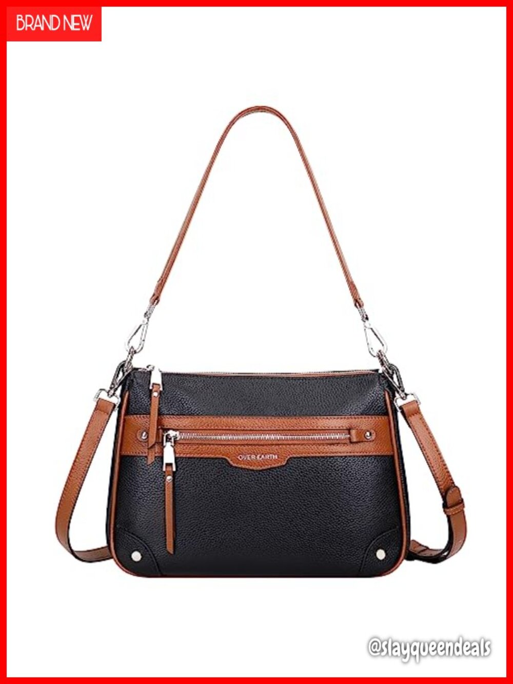 Genuine Leather Hobo Crossbody Bag with Adjustable Straps Multi Pockets
